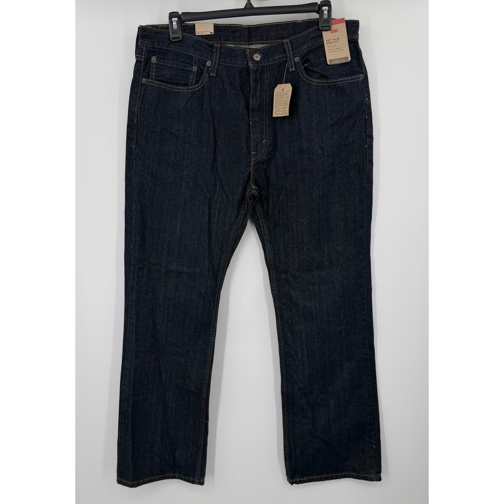 Levis 527 Slim Bootcut Jeans Mens 38x32 Dark Wash Denim Indigo NWT